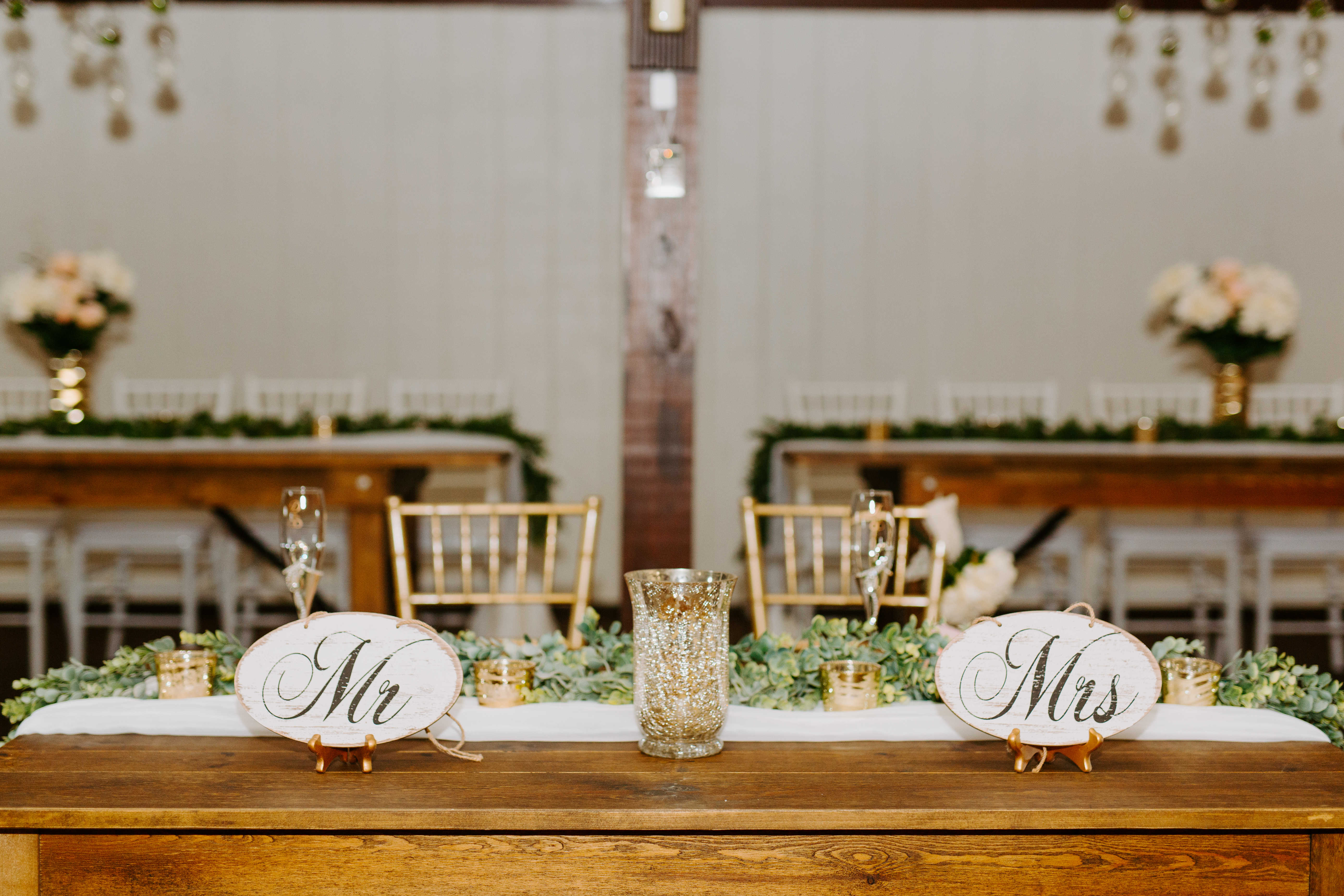 Bride/Groom Gold Chairs ($25)