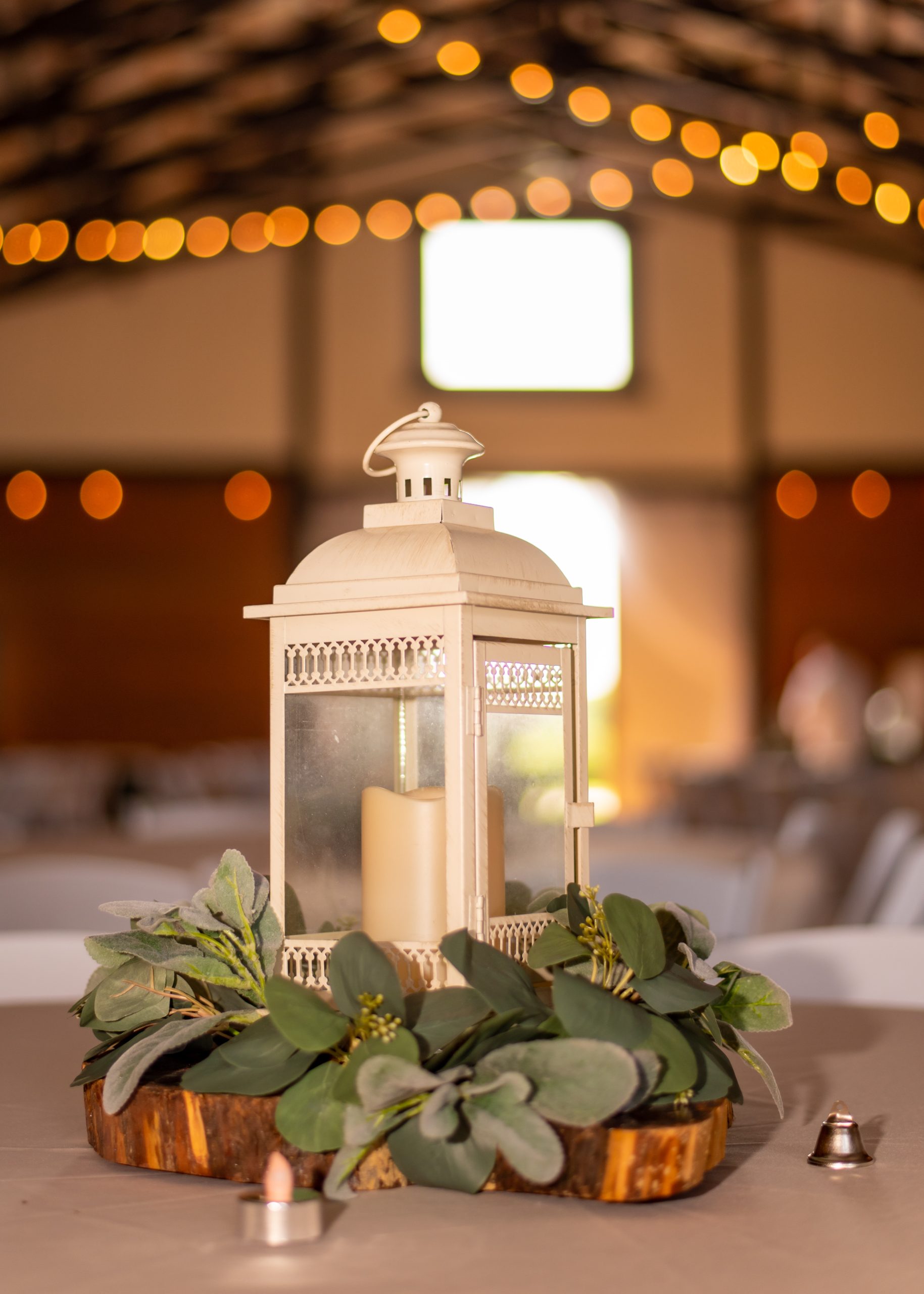 white barn lantern centerpieces Centerpiece white barn lanter